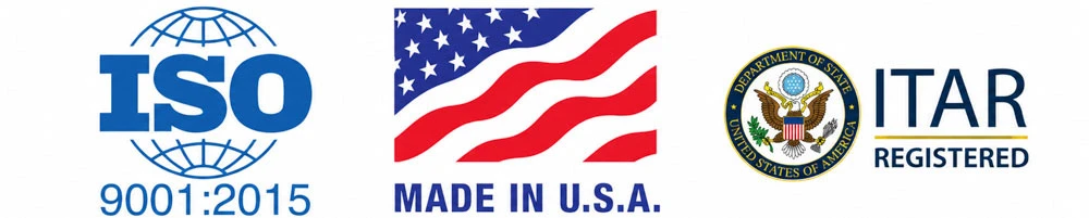 EOD Gear credentials: ISO 9001:2015 certified, Made in USA, ITAR Registered with the U.S. Department of State