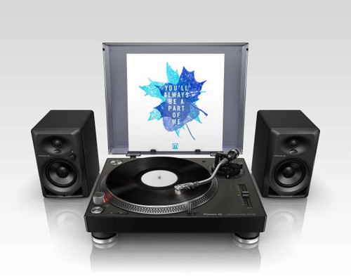 Pioneer DJ PLX-500 Turntable (Black) & DM-40D Active Speakers