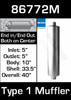 86772M 10" Round Muffler 33.5" Long with 5" IN-OUT TYPE 1