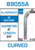 89055A 4" x 24" Aluminized Exhaust Stack Curved Pipe-ID