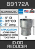 89172A Exhaust Reducer Aluminized 4" ID to 3.5" OD x 6" Long