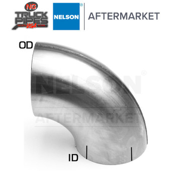5" OD-ID 90 Degree Stainless Steel Elbow x 8" Leg Length Nelson 900575A