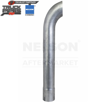 6" x 48" Curved Exhaust Stack Aluminized ID Bottom Nelson 89224A
