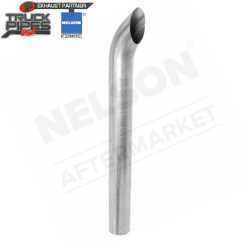 3" x 24" Curved Exhaust Stack Aluminized OD Bottom Nelson 89035A