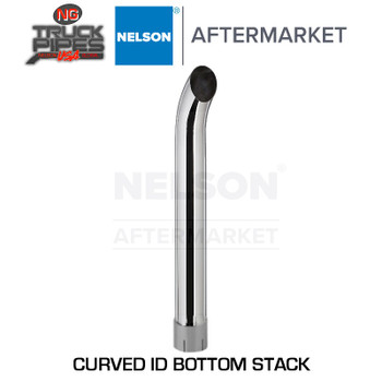 4" x 24" Curved Exhaust Stack Chrome ID Bottom Nelson 89055C