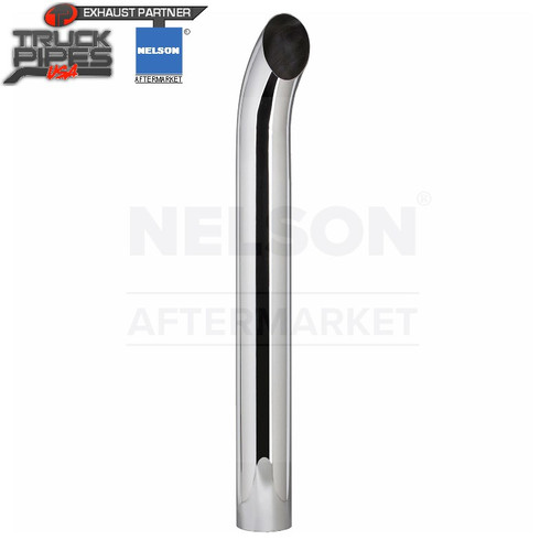 4" x 48" Curved Exhaust Stack Chrome OD Bottom Nelson 89045C 4" x 48" Curved Exhaust Stack Chrome OD Bottom Nelson 89045C