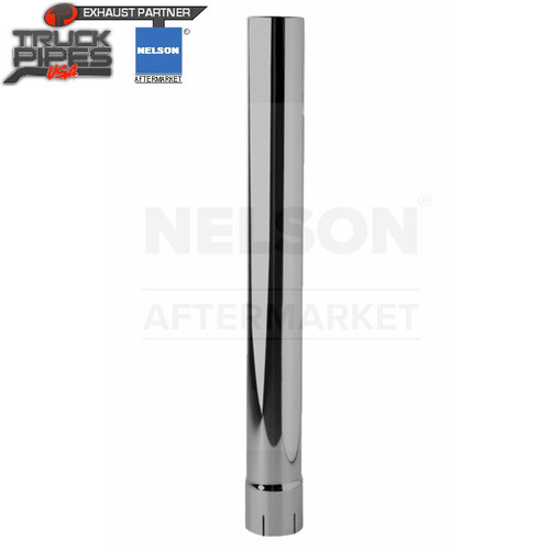 5" x 36" Straight Exhaust Stack Pipe Chrome ID Bottom Nelson 89029C 5" x 36" Straight Exhaust Stack Pipe Chrome ID Bottom Nelson 89029C