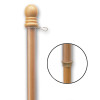 Natural Wood Pole. 1-piece, 5' x 1" pole diameter with anti-wrap sleeve and ring.