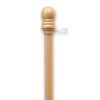 Natural Wood Pole. 1-piece, 5' x 1" pole diameter with anti-wrap ring and flag mounting ring.