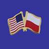 U.S./Poland (no Eagle) Double Flag Lapel Pin