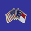 North Carolina Double Flag Lapel Pin