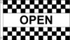 OPEN (Black and White, Checkered)