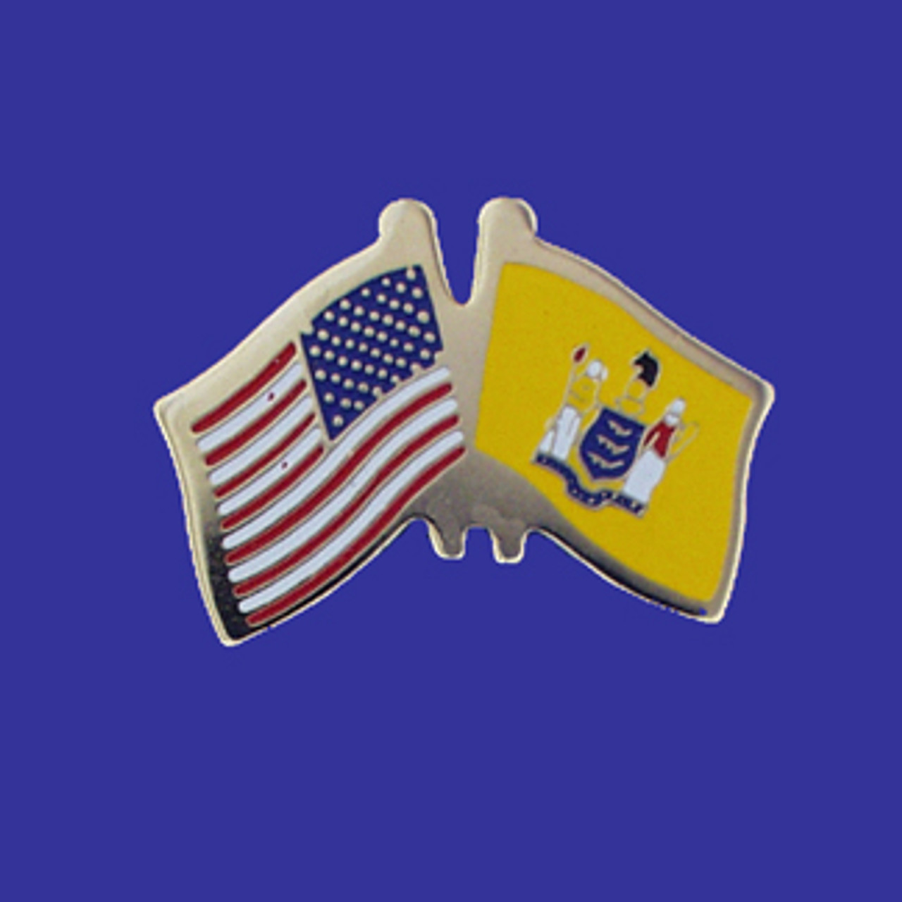 New Jersey Flag Lapel Pin, State Single and Double Flag Pins on Sale