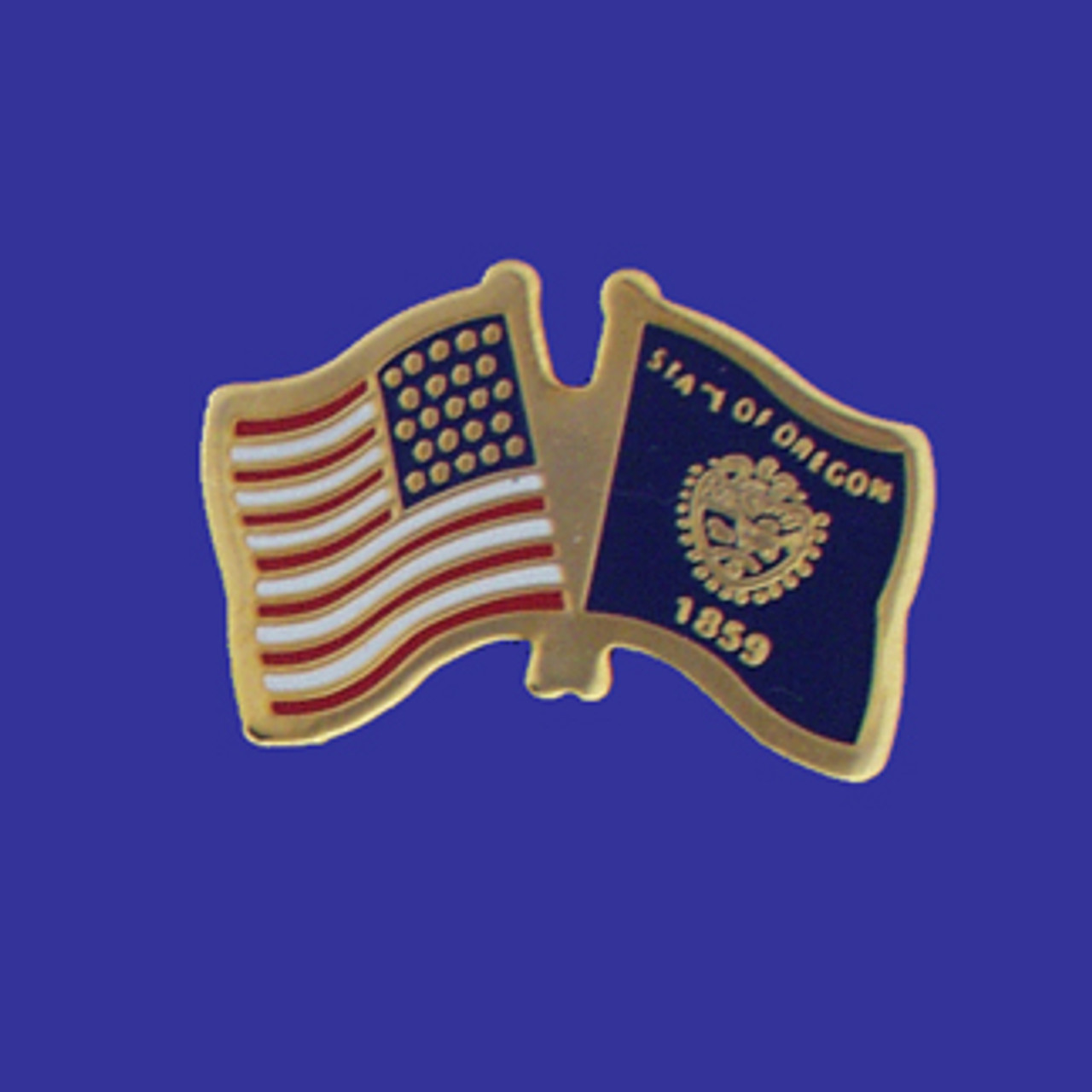 Oregon Double Flag Lapel Pin fredsflags