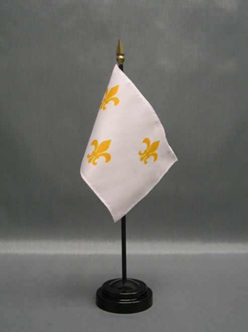 Fleur-De-Lis (White-3) Historical Flag - Stick