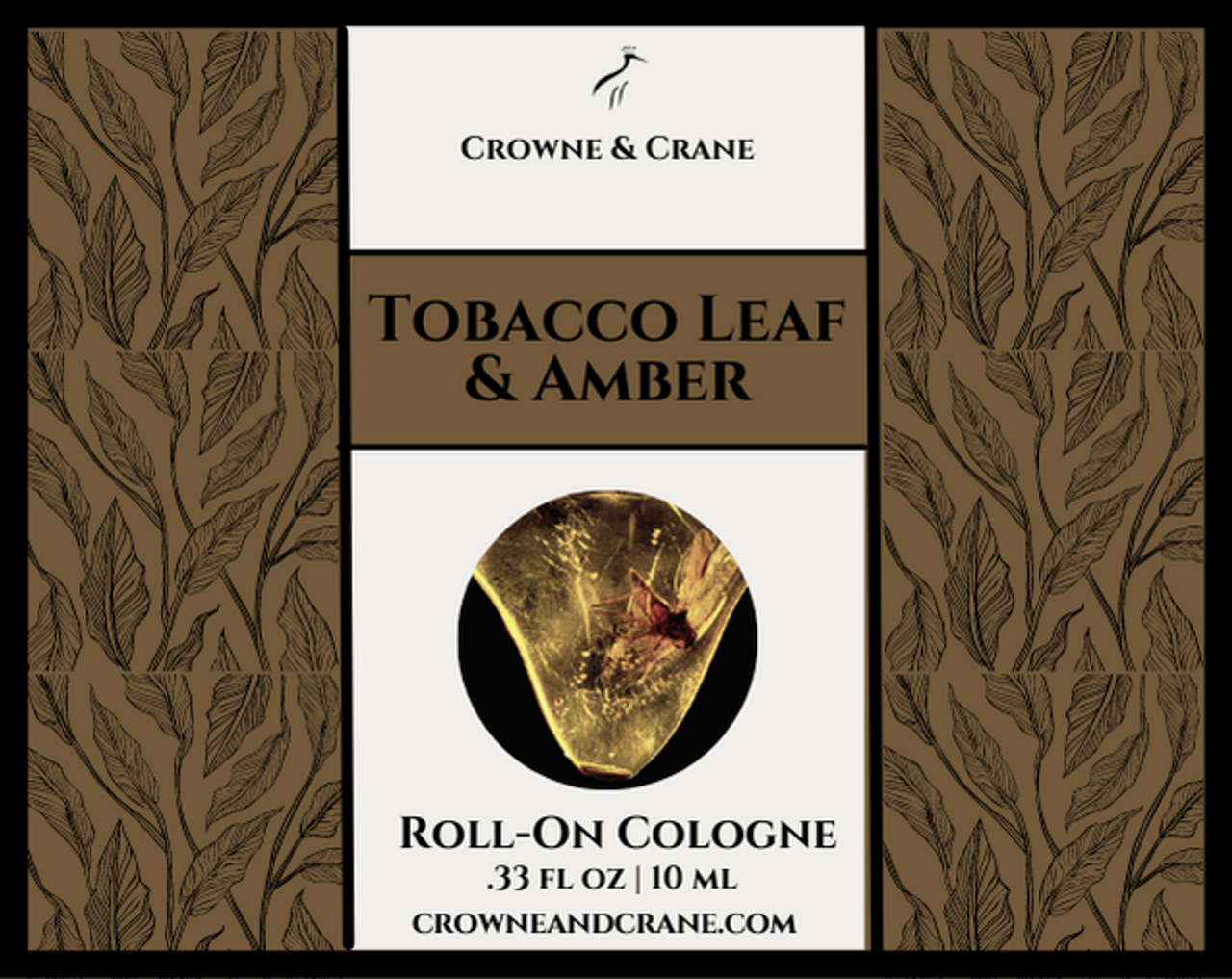 TOBACCO LEAF & AMBER ROLL-ON FRAGRANCE OIL - Crowne & Crane