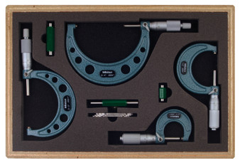 Mitutoyo Mec Mic Set,  0-4 In, .0001 In - 103-931