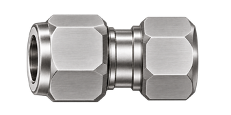 DCA stainless steel compression fitting — representative colored series image; dimensions vary by model.