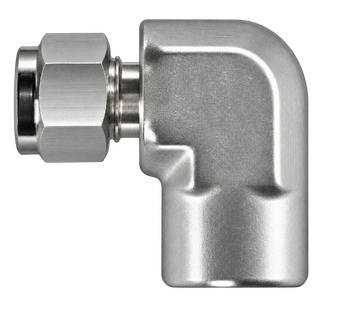 DLF stainless steel compression fitting — representative colored series image; dimensions vary by model.