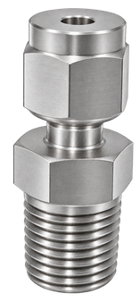 DCT stainless steel compression fitting — representative colored series image; dimensions vary by model.