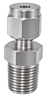 DCT stainless steel compression fitting — representative colored series image; dimensions vary by model.