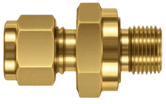 DCO brass compression fitting — representative colored series image; dimensions vary by model.