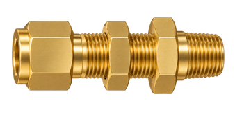 DSC brass compression fitting — representative colored series image; dimensions vary by model.