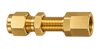 DSS brass compression fitting — representative colored series image; dimensions vary by model.
