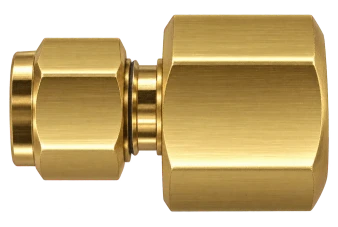 DSA brass compression fitting — representative colored series image; dimensions vary by model.