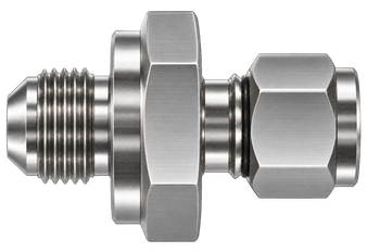 DAN stainless steel compression fitting — representative colored series image; dimensions vary by model.