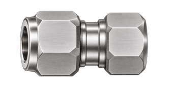 DCA stainless steel compression fitting — representative colored series image; dimensions vary by model.