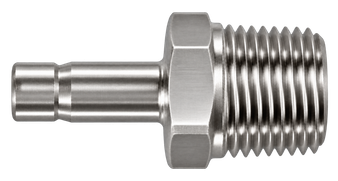 DHA stainless steel compression fitting — representative colored series image; dimensions vary by model.