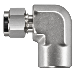DLF stainless steel compression fitting — representative colored series image; dimensions vary by model.