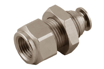 Female Bulkhead Metal Release Collet 5/32" (4mm) Tube x 1/8" NPTF - 89055-53-02