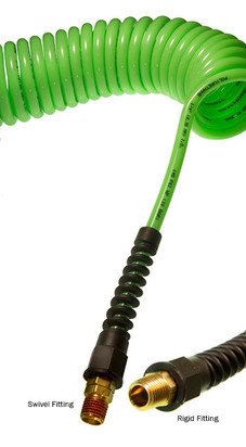 FLEXCOIL, 3/8 X 25' W 2 RIGID 3/8 MPT FTGS, RED - PU38-25-R