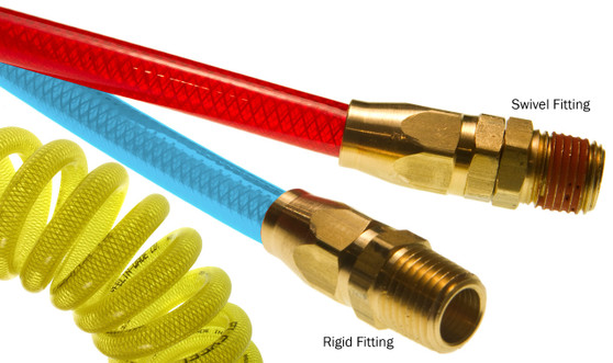 FLEXEEL COIL, 1/4 X 3/8 X 25' W 2 SWVL FTGS, TR YLW - PRE14-25B-TY