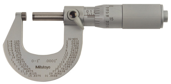 Mitutoyo Mec Mic,  0-1 In, .0001 In FT - 101-117