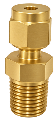 DCT brass compression fitting — representative colored series image; dimensions vary by model.