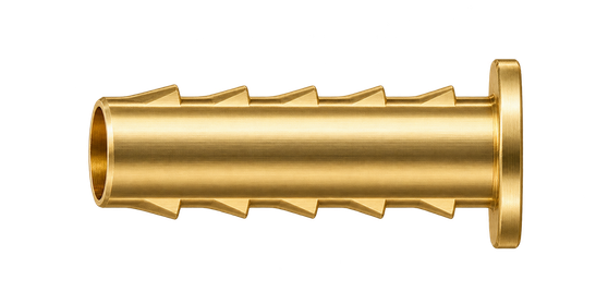DTI brass compression fitting — representative colored series image; dimensions vary by model.
