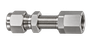 DSS stainless steel compression fitting — representative colored series image; dimensions vary by model.