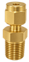 DCT brass compression fitting — representative colored series image; dimensions vary by model.