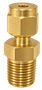 DCT brass compression fitting — representative colored series image; dimensions vary by model.