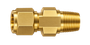 DCTZ brass compression fitting — representative colored series image; dimensions vary by model.