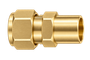 DCW brass compression fitting — representative colored series image; dimensions vary by model.
