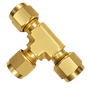 DTA brass compression fitting — representative colored series image; dimensions vary by model.