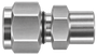 DCB stainless steel compression fitting — representative colored series image; dimensions vary by model.