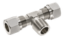 AIG-9220 silver steel compression fitting — representative colored series image; dimensions vary by model.