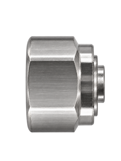 DBA stainless steel compression fitting — representative colored series image; dimensions vary by model.