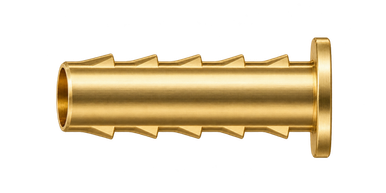 DTI brass compression fitting — representative colored series image; dimensions vary by model.