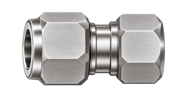 DCA stainless steel compression fitting — representative colored series image; dimensions vary by model.